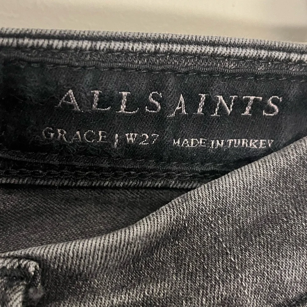 All Saints Grace Faded Black Skinny Jeans Size 27